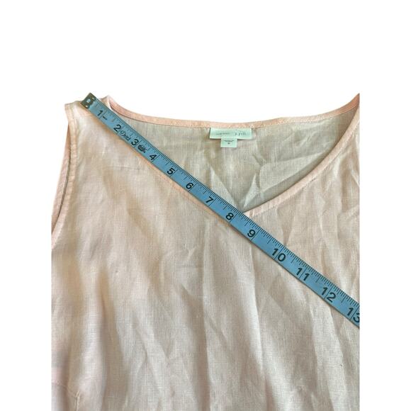 J. Jill Love Linen Basic Pink Relaxed Lagenloook Sleeveless Linen Dress Medium - Picture 9 of 10